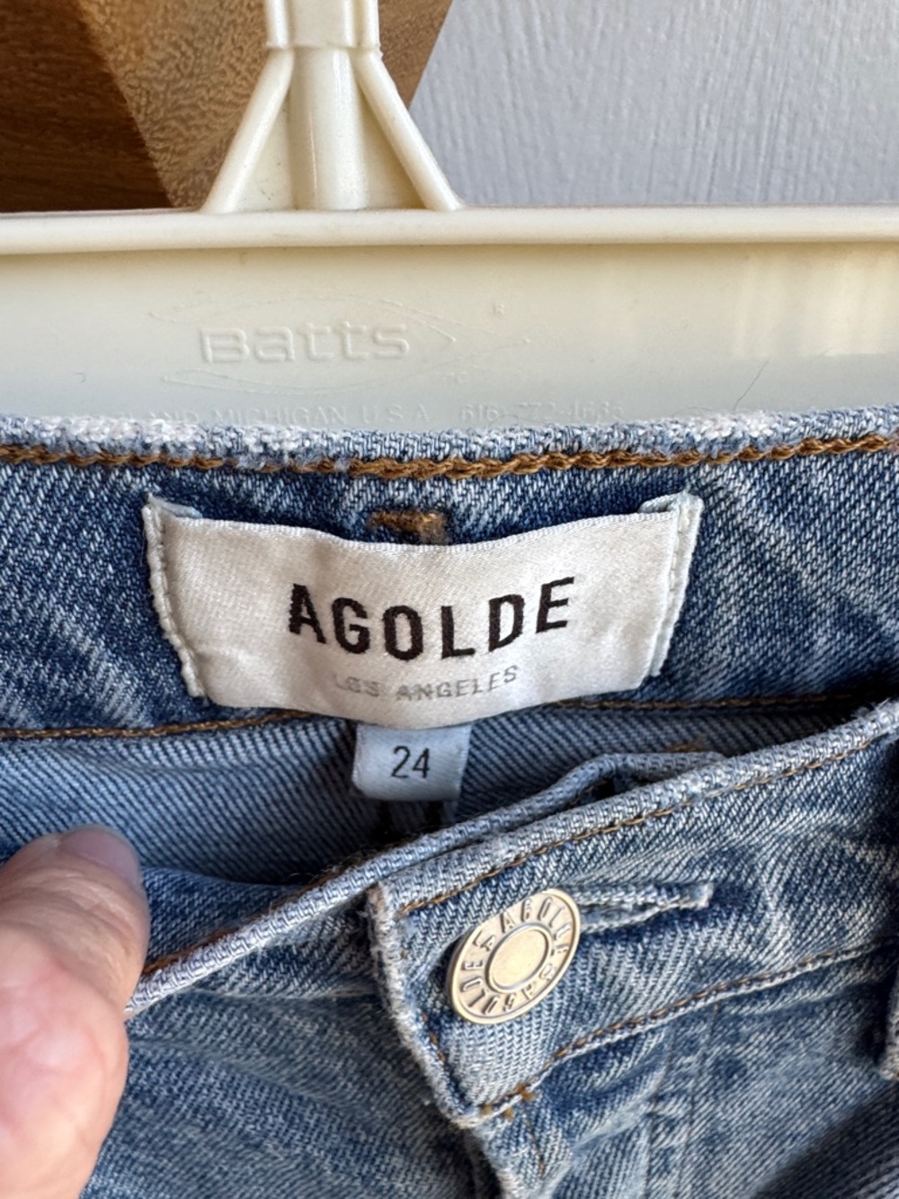 Agolde Riley Distressed Light Wash Ripped Jeans - Picture 3 of 3